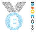 Hatch Mosaic Bitcoin Medal Icon Royalty Free Stock Photo