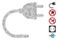 Hatch Mosaic Electrical Cord Icon Royalty Free Stock Photo