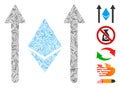 Hatch Mosaic Ethereum Crystal Send Arrows Icon Royalty Free Stock Photo
