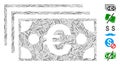 Hatch Mosaic Euro Banknotes Icon