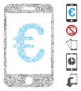 Hatch Mosaic Euro Mobile Payment Icon Royalty Free Stock Photo