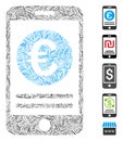 Hatch Mosaic Euro Smartphone Banking Icon Royalty Free Stock Photo