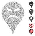 Hatch Mosaic Furious Smiley Map Marker Icon