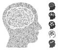 Hatch Mosaic Head Brain Icon