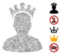 Hatch Mosaic King Icon Royalty Free Stock Photo
