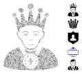 Hatch Mosaic King Icon Royalty Free Stock Photo