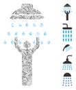 Hatch Mosaic Man Under Shower Royalty Free Stock Photo