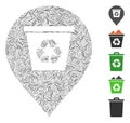 Hatch Mosaic Recycle Bin Marker Icon Royalty Free Stock Photo