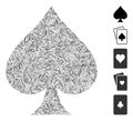 Hatch Mosaic Spades Suit Icon Royalty Free Stock Photo