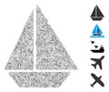 Hatch Mosaic Yacht Icon Royalty Free Stock Photo