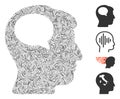 Hatch Person Thinking Icon Vector Mosaic Royalty Free Stock Photo