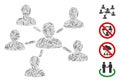 Hatch User Connections Icon Vector Mosaic