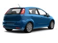 Hatchback blue car back view Royalty Free Stock Photo