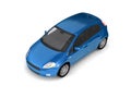 Hatchback blue car top view Royalty Free Stock Photo