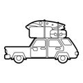 Hatchback car with cargo luggage icon Royalty Free Stock Photo