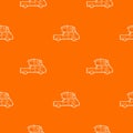 Hatchback car with cargo luggage pattern vector orange Royalty Free Stock Photo