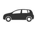 Hatchback car icon. Automobile symbol side view. Flat style