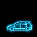hatchback car neon glow icon illustration Royalty Free Stock Photo
