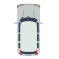 Hatchback Car top view. Realistic and flat color style design vector. Royalty Free Stock Photo