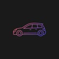 Hatchback gradient vector icon for dark theme Royalty Free Stock Photo