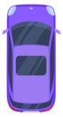Hatchback icon. Purple compact city car top view