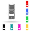 hatchback multi color style icon. Simple glyph, flat vector of transport view from above icons for ui and ux, website or mobile Royalty Free Stock Photo