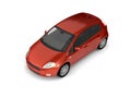 Hatchback red car top view Royalty Free Stock Photo