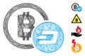 Hatched Bitcoin and Dash Vector Mesh