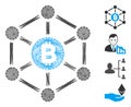 Hatched Bitcoin Finance Netwok Vector Mesh Royalty Free Stock Photo