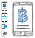 Hatched Bitcoin Mobile Payment Vector Mesh