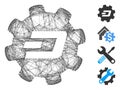 Hatched Dash Setup Gear Vector Mesh