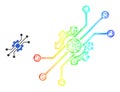 Hatched Digital Tech Mesh Icon with Spectral Gradient Royalty Free Stock Photo