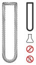 Hatched Empty Test Tube Vector Mesh Royalty Free Stock Photo