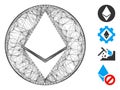 Hatched Ethereum Coin Vector Mesh