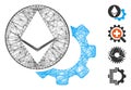 Hatched Ethereum Settings Gear Vector Mesh