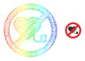 Hatched Forbidden Pacemaker Mesh Icon with Rainbow Gradient