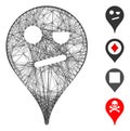 Hatched Infidelity Smiley Map Marker Vector Mesh Royalty Free Stock Photo