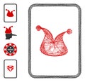 Hatched Joker Gambling Card Vector Mesh