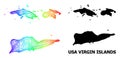 Hatched Map of American Virgin Islands with Spectral Gradient