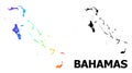 Hatched Map of Bahamas Islands with Spectrum Gradient