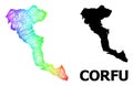 Hatched Map of Corfu Island with Spectral Gradient