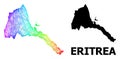 Hatched Map of Eritrea with Spectrum Gradient Royalty Free Stock Photo