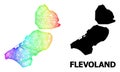 Hatched Map of Flevoland Province with Rainbow Colored Gradient