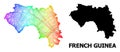 Hatched Map of French Guinea with Spectral Gradient