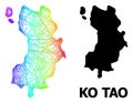 Hatched Map of Ko Tao with Spectrum Gradient Royalty Free Stock Photo