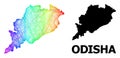 Hatched Map of Odisha State with Spectrum Gradient