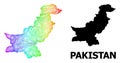 Hatched Map of Pakistan with Spectrum Gradient Royalty Free Stock Photo