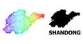 Hatched Map of Shandong Province with Spectrum Gradient