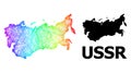 Hatched Map of USSR with Spectrum Gradient Royalty Free Stock Photo