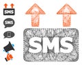 Hatched Mass SMS Sending Vector Mesh Royalty Free Stock Photo